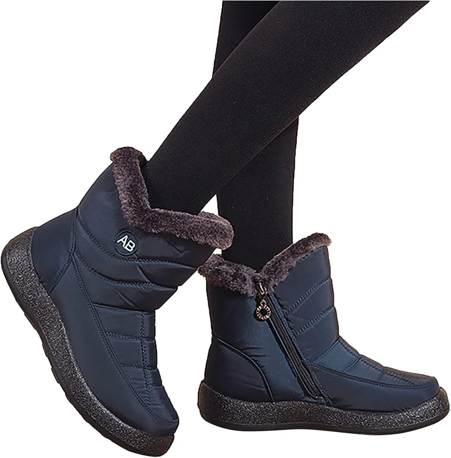 Women Snow Boots Winter Shoes Women Waterproof Snow Boots Size 7 Women's Winter Fur Lined Ankle Boots Waterproof Winter Boots for Women Waterproof Heels Botas De Invierno Modernas Para Mujer
