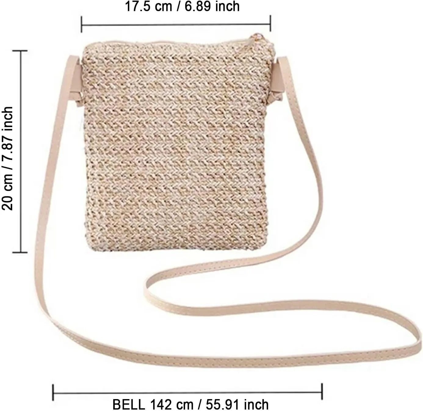 Women Straw Shoulder Bags Hand Woven Crossbody Beach Small Bag Shoulder Briefcase for Men Briefcase Purse (D, One Size)