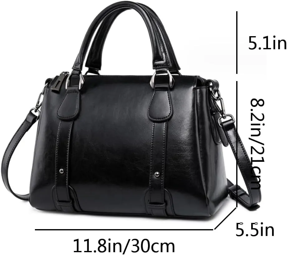Women Top Handle Satchel Elegant Handbag Purse Leather Totes Crossbody Shoulder Bags Green