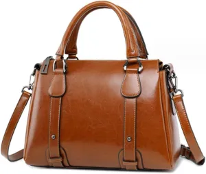 Women Top Handle Satchel Elegant Handbag Purse Leather Totes Crossbody Shoulder Bags Green