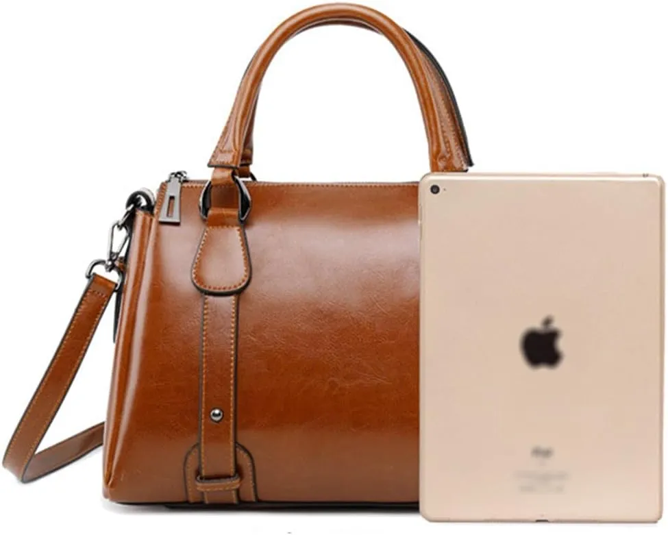 Women Top Handle Satchel Elegant Handbag Purse Leather Totes Crossbody Shoulder Bags Green