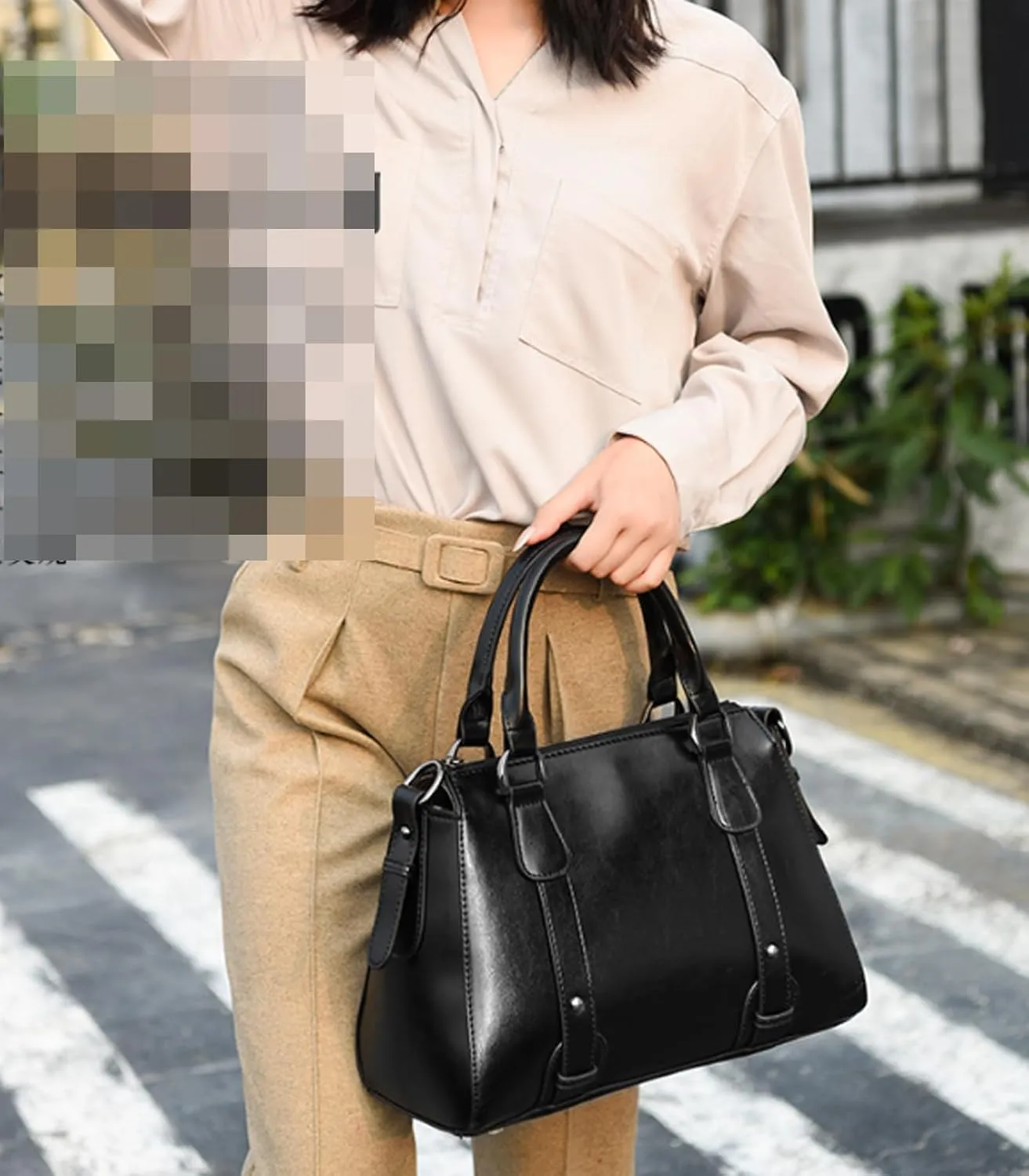 Women Top Handle Satchel Elegant Handbag Purse Leather Totes Crossbody Shoulder Bags Green