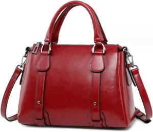 Women Top Handle Satchel Elegant Handbag Purse Leather Totes Crossbody Shoulder Bags Green