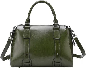 Women Top Handle Satchel Elegant Handbag Purse Leather Totes Crossbody Shoulder Bags Green