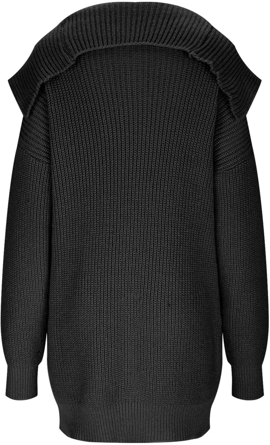 Women's 2024 Winter Casual Long Sleeve Button Down Lapel Cardigan Sweater Chunky Knit Slouchy Outerwear with Pockets
