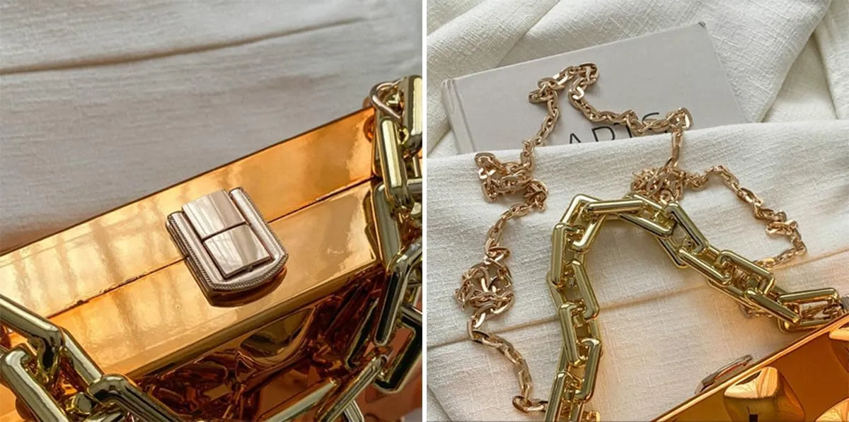Women's Acrylic Purse Evening Clutch Handbag Elegant Shoulder Crossbody Bag Small Totes Dinner Satchel with Chain