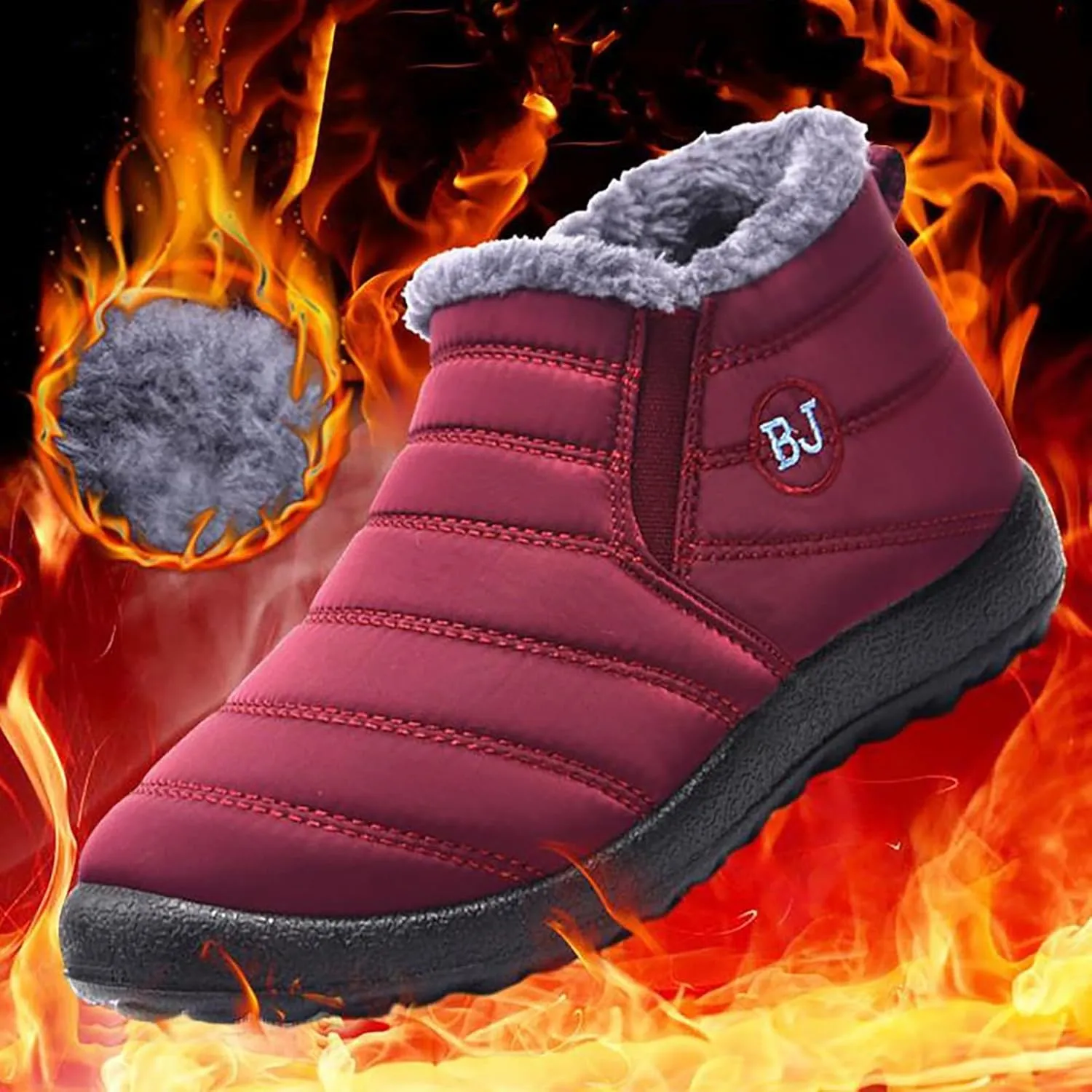 Womens Booties and Ankle Boots Plush Lined Snow Boots Non Slip Casual Boots Waterproof Shoes for Women