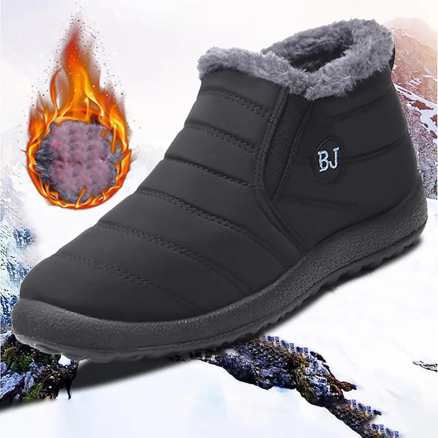 Womens Booties and Ankle Boots Plush Lined Snow Boots Non Slip Casual Boots Waterproof Shoes for Women