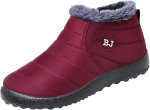 Womens Booties and Ankle Boots Plush Lined Snow Boots Non Slip Casual Boots Waterproof Shoes for Women