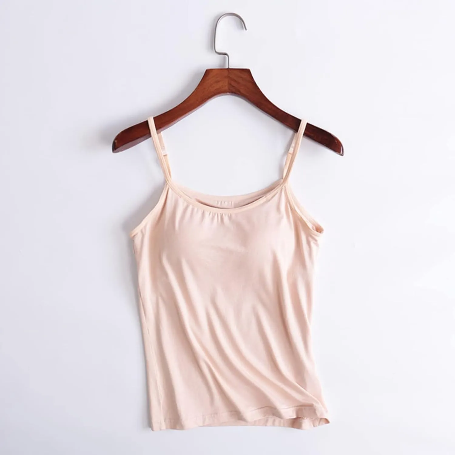 Women's Built-in Bra Tank Tops Adjustable Strap Wireless Camisole Padded Workout Yoga Daily Shelf Bra Undershirts