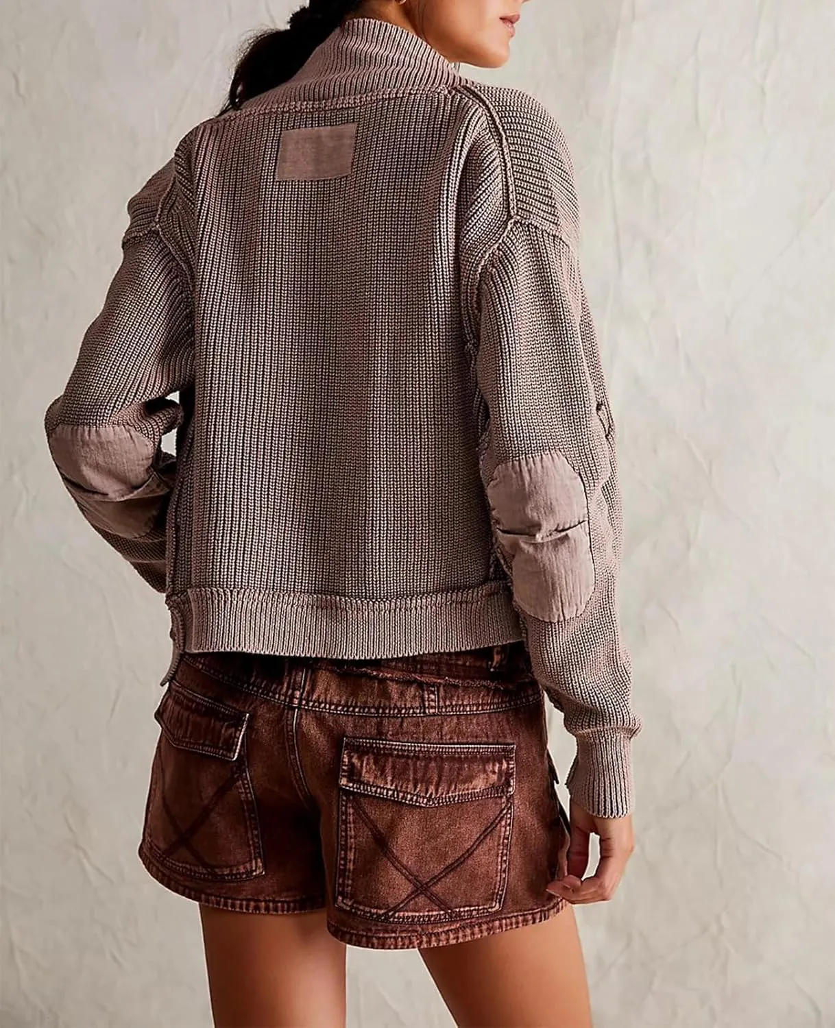 Womens Cropped Cardigan Sweaters Y2k Open Front Cardigans Long Sleeve Oversized Fall Sweater Trendy
