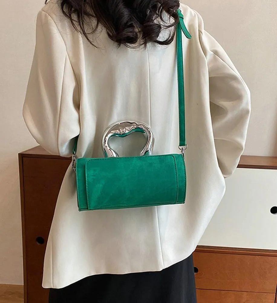 Women's Fashion PU Leather Shoulder Crossbody Bag Y2K Small Cylinder Hobo Totes Handbag Box Purse Satchel