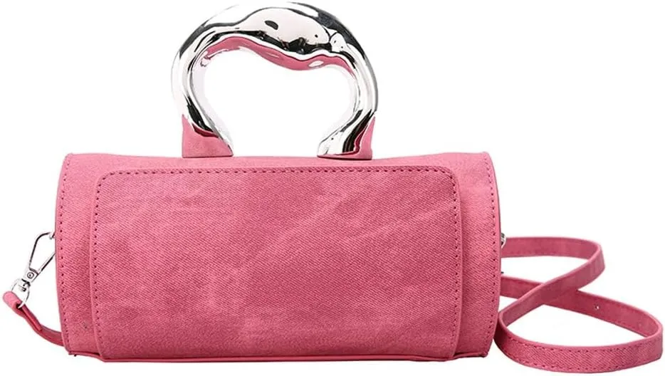 Women's Fashion PU Leather Shoulder Crossbody Bag Y2K Small Cylinder Hobo Totes Handbag Box Purse Satchel