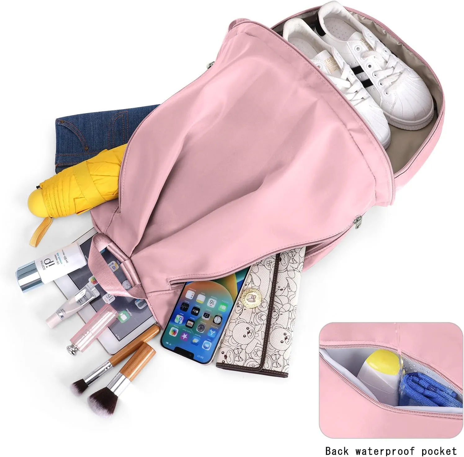 Women's Gym Backpack Waterproof Swimming Backpack with Shoe Compartment & Wet Pocket, Sports Travel Backpack Small Gym Bag
