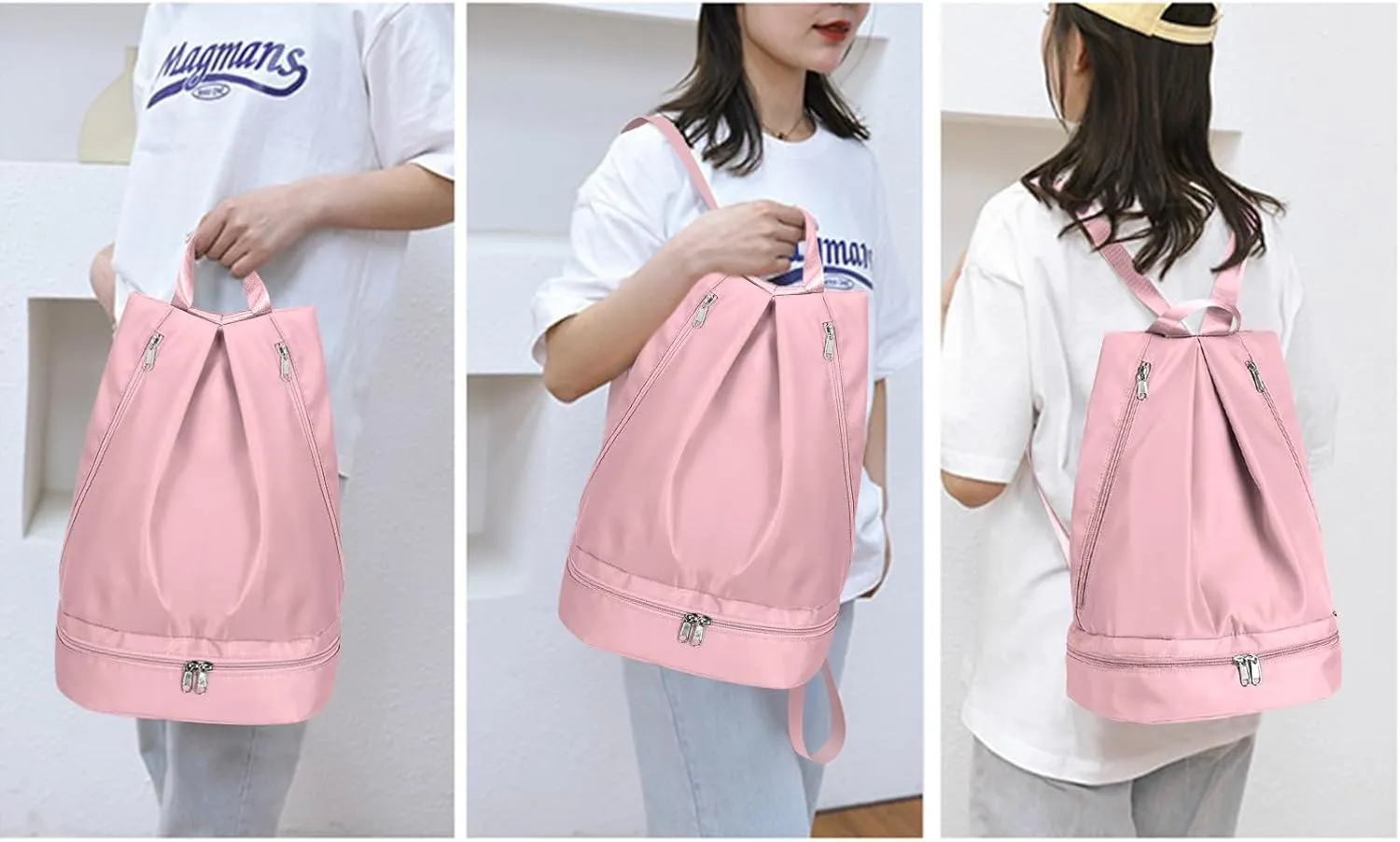 Women's Gym Backpack Waterproof Swimming Backpack with Shoe Compartment & Wet Pocket, Sports Travel Backpack Small Gym Bag