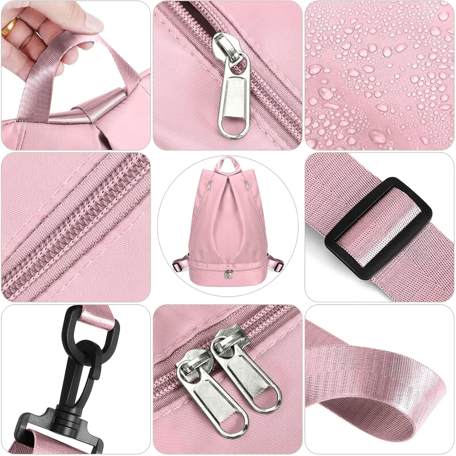 Women's Gym Backpack Waterproof Swimming Backpack with Shoe Compartment & Wet Pocket, Sports Travel Backpack Small Gym Bag