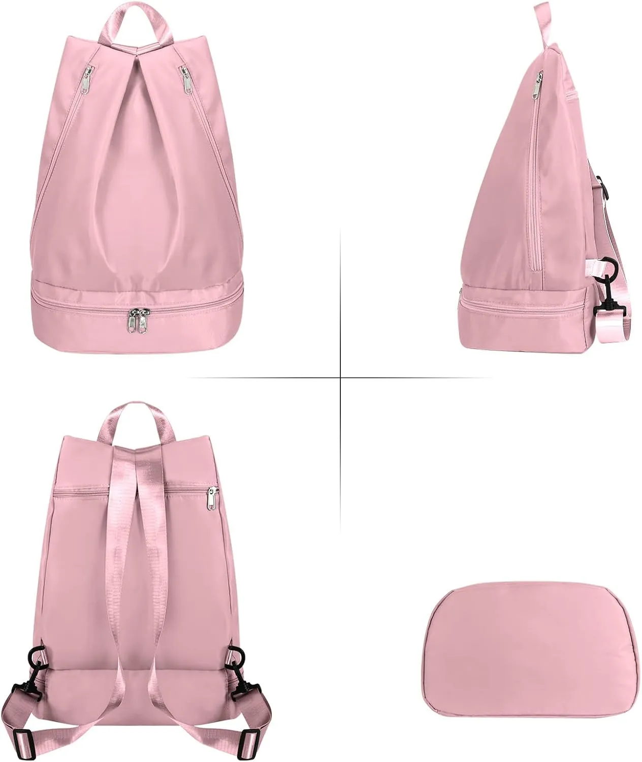 Women's Gym Backpack Waterproof Swimming Backpack with Shoe Compartment & Wet Pocket, Sports Travel Backpack Small Gym Bag