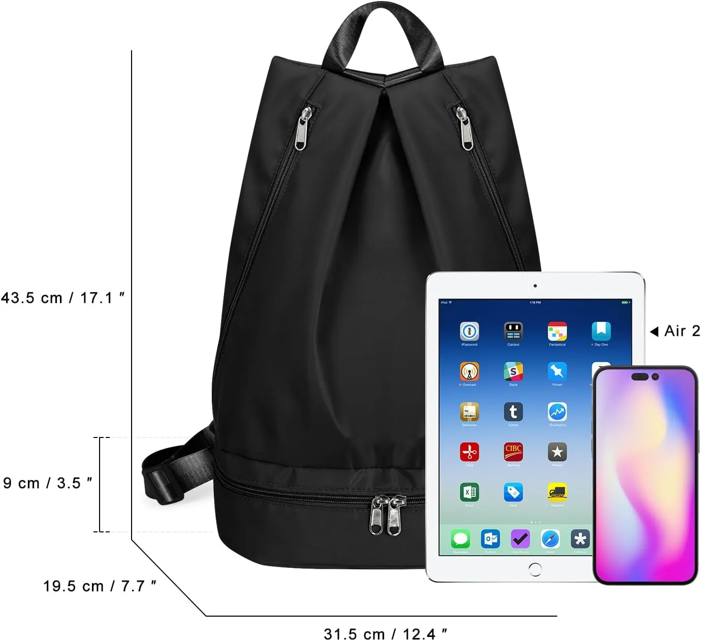 Women's Gym Backpack Waterproof Swimming Backpack with Shoe Compartment & Wet Pocket, Sports Travel Backpack Small Gym Bag