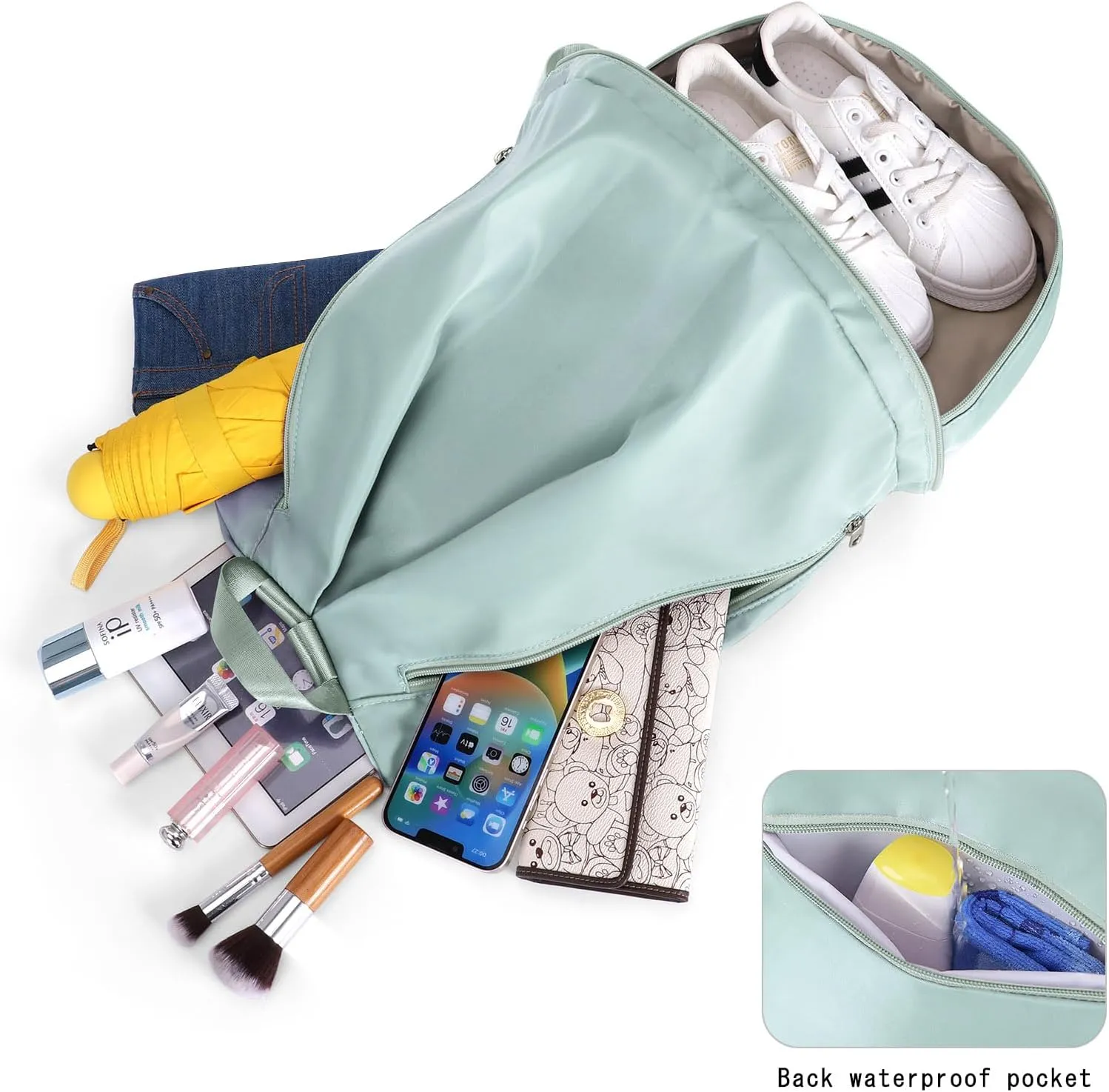 Women's Gym Backpack Waterproof Swimming Backpack with Shoe Compartment & Wet Pocket, Sports Travel Backpack Small Gym Bag