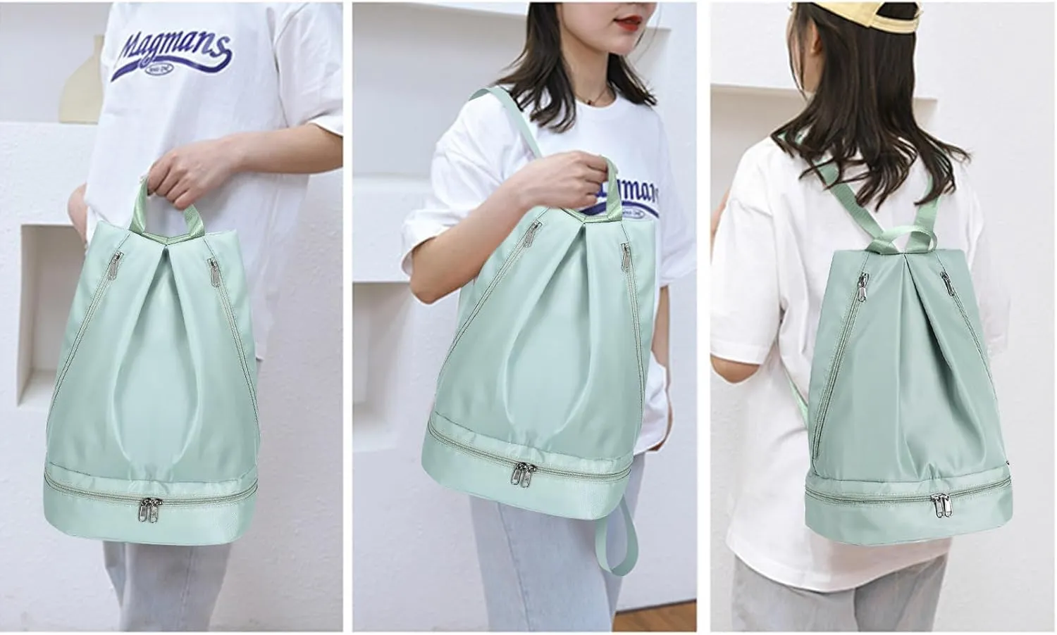 Women's Gym Backpack Waterproof Swimming Backpack with Shoe Compartment & Wet Pocket, Sports Travel Backpack Small Gym Bag