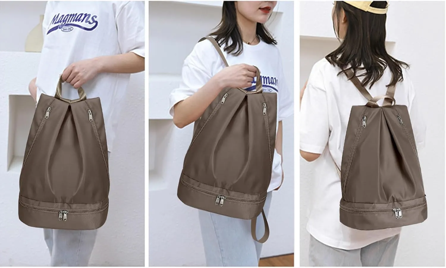 Women's Gym Backpack Waterproof Swimming Backpack with Shoe Compartment & Wet Pocket, Sports Travel Backpack Small Gym Bag