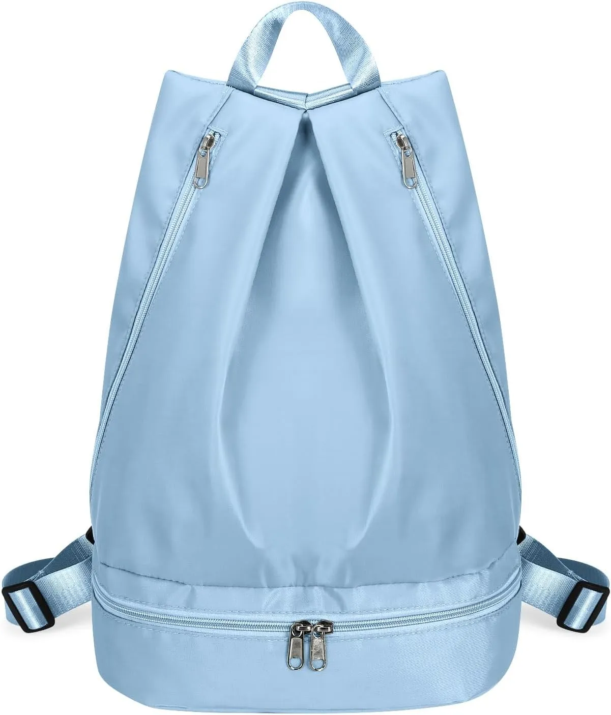 Women's Gym Backpack with Shoe Compartment & Wet Pocket, Sports Travel Backpack, 15.75x7.87x12.6 inches, Blue