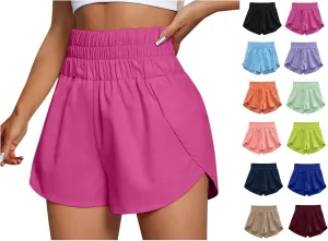 Womens High Waisted Gym Yoga Shorts Workout Running Athletic Shorts Casual Plus Size Lounge Shorts Summer Cute Shorts