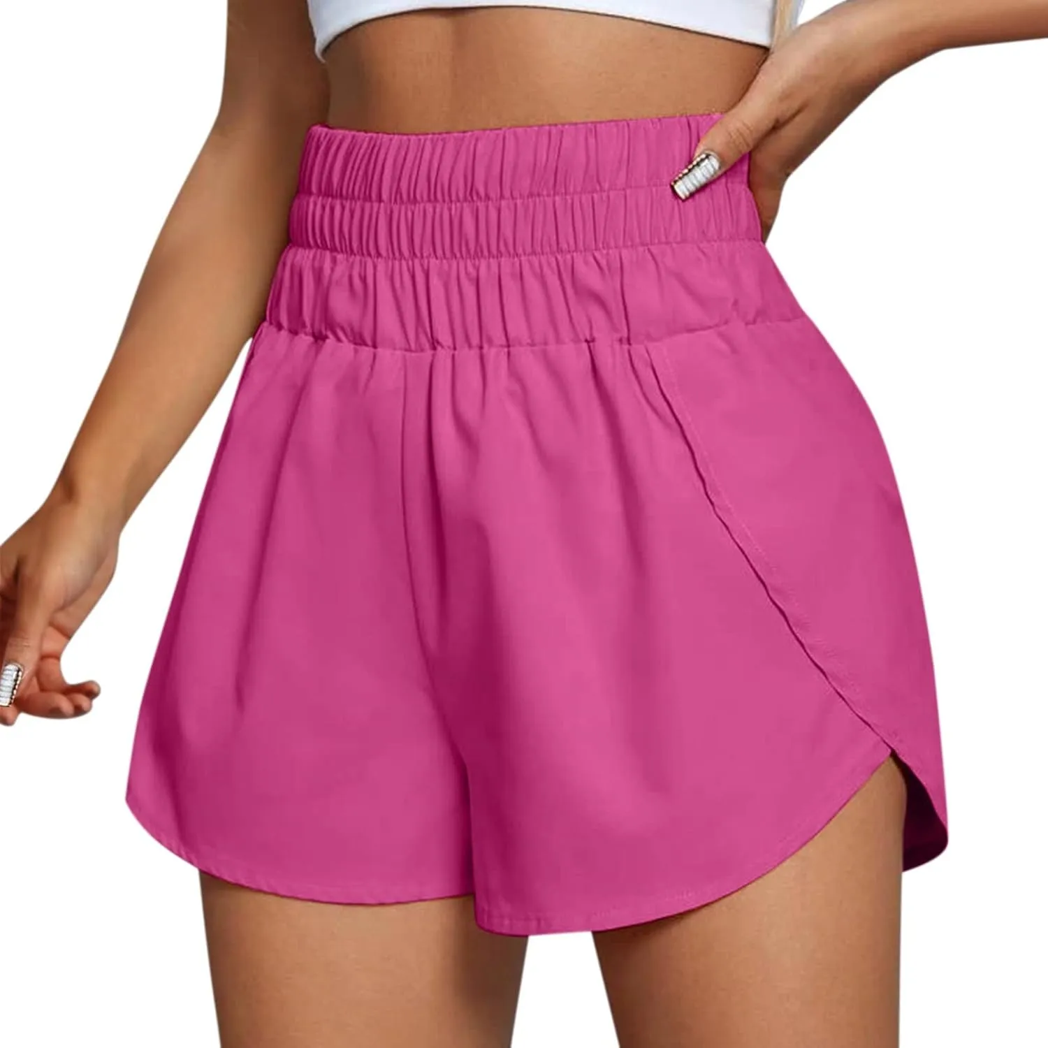 Womens High Waisted Gym Yoga Shorts Workout Running Athletic Shorts Casual Plus Size Lounge Shorts Summer Cute Shorts