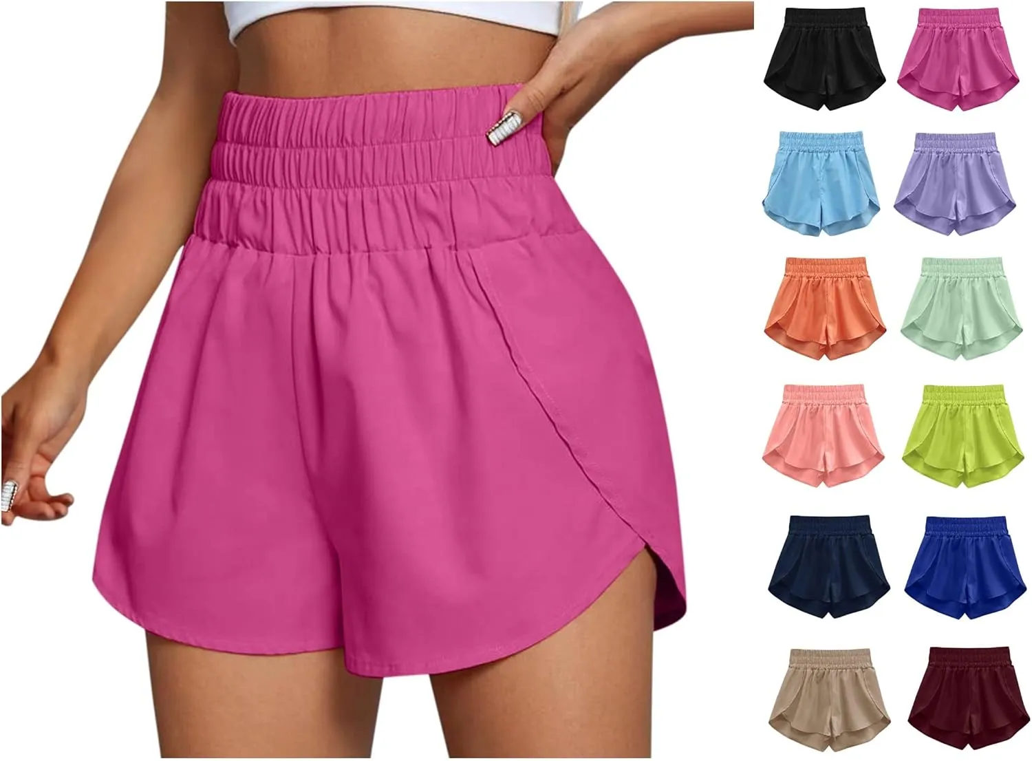 Womens High Waisted Gym Yoga Shorts Workout Running Athletic Shorts Casual Plus Size Lounge Shorts Summer Cute Shorts