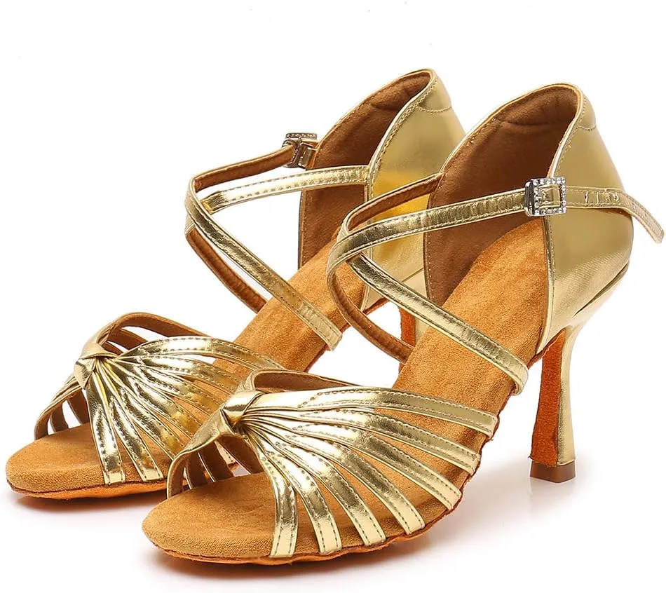 Women's Latin Dance Shoes Ballroom Party Practice Performance Sandals,Model WZJ