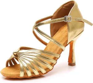 Women's Latin Dance Shoes Ballroom Party Practice Performance Sandals,Model WZJ