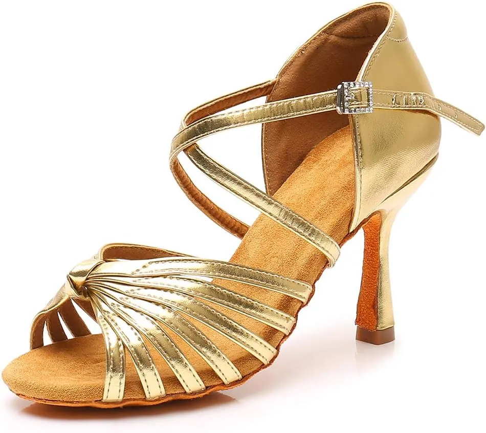 Women's Latin Dance Shoes Ballroom Party Practice Performance Sandals,Model WZJ