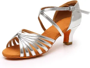 Women's Latin Dance Shoes Ballroom Party Practice Performance Sandals,Model WZJ