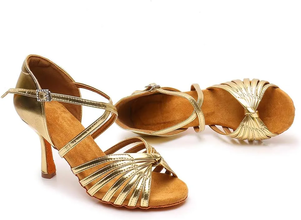 Women's Latin Dance Shoes Ballroom Party Practice Performance Sandals,Model WZJ