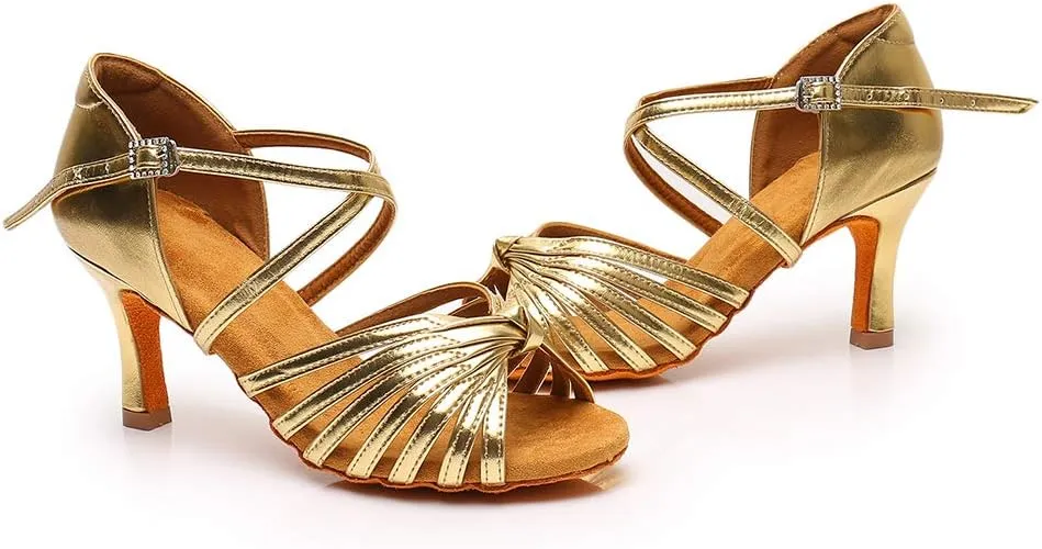 Women's Latin Dance Shoes Ballroom Party Practice Performance Sandals,Model WZJ