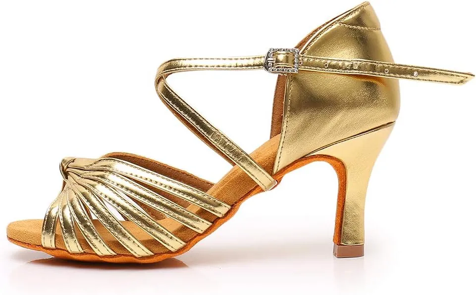 Women's Latin Dance Shoes Ballroom Party Practice Performance Sandals,Model WZJ