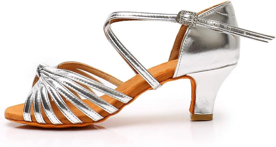 Women's Latin Dance Shoes Ballroom Party Practice Performance Sandals,Model WZJ