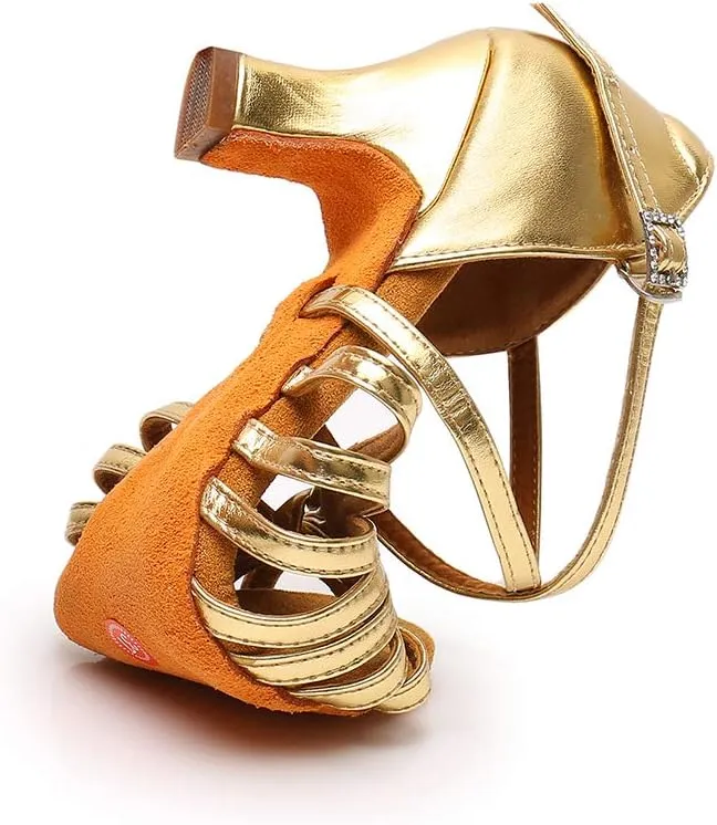 Women's Latin Dance Shoes Ballroom Party Practice Performance Sandals,Model WZJ
