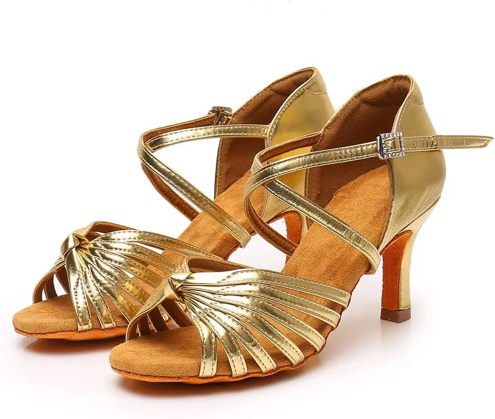 Women's Latin Dance Shoes Ballroom Party Practice Performance Sandals,Model WZJ