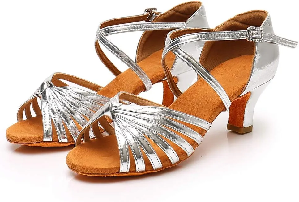 Women's Latin Dance Shoes Ballroom Party Practice Performance Sandals,Model WZJ