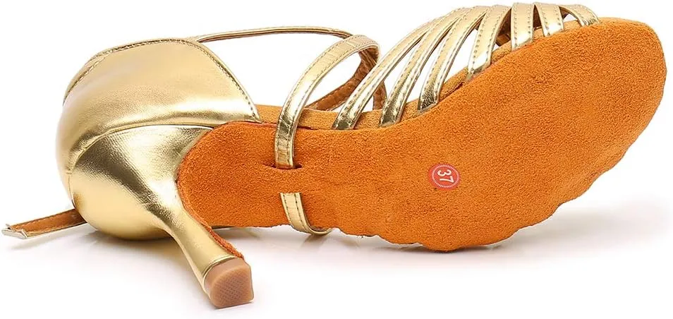 Women's Latin Dance Shoes Ballroom Party Practice Performance Sandals,Model WZJ