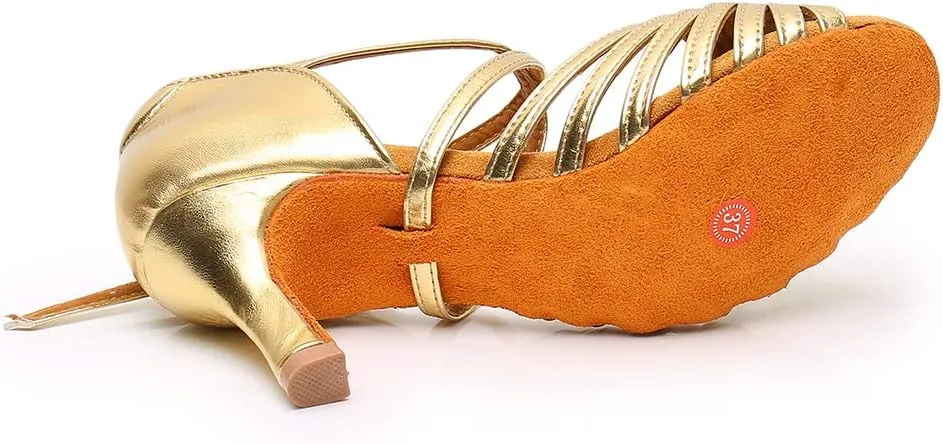 Women's Latin Dance Shoes Ballroom Party Practice Performance Sandals,Model WZJ