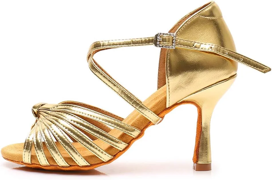 Women's Latin Dance Shoes Ballroom Party Practice Performance Sandals,Model WZJ