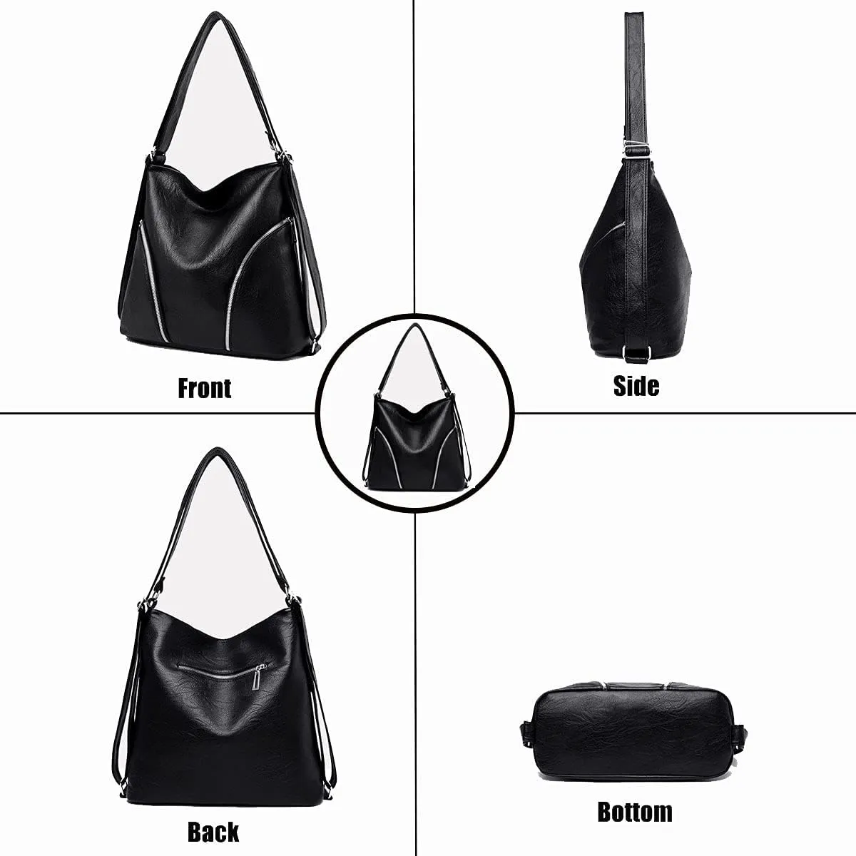 Womens Leather Shoulder Handbags Hobo Totes Top Handle Bag Satchel and Purse for Ladies