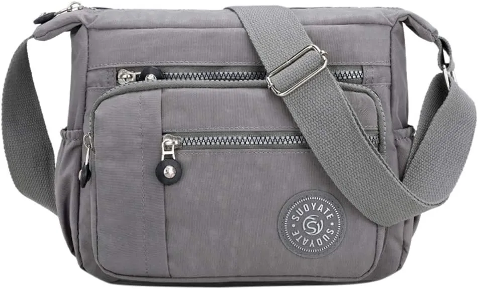 Women's Multi-Pocket Shoulder Bags Crossbody Purses and Handbags Lightweight Pocketbook Lightweight Puffer Bag(Grey)