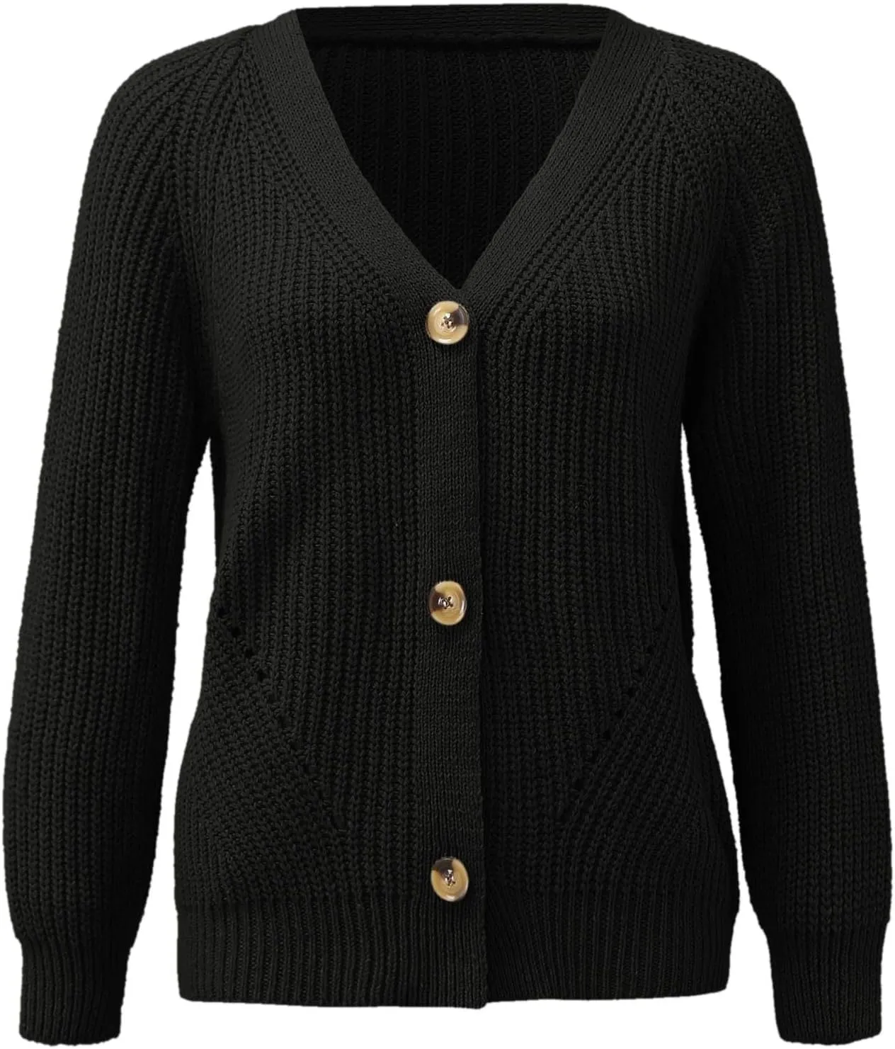 Women's Open Front Cardigan Buttons Hollow Out Cardigan Sweater Casual Soft Drape Fall Cardigan Women's 2024 Fall