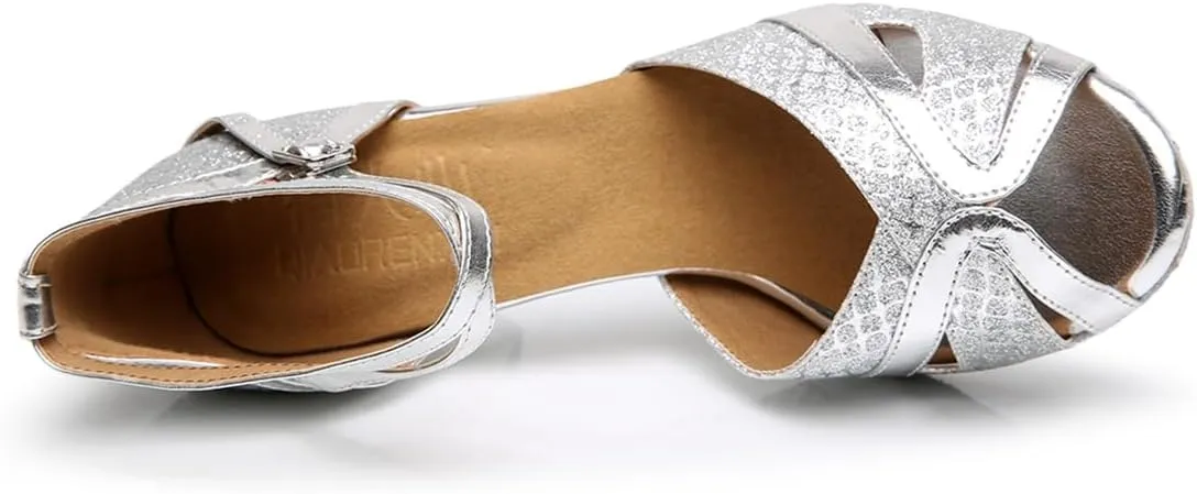 Women's Open Toe Latin Ballroom Dance Shoes Rumba Party Wedding Tango Dance Sandals QRX032