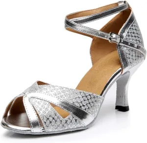 Women's Open Toe Latin Ballroom Dance Shoes Rumba Party Wedding Tango Dance Sandals QRX032