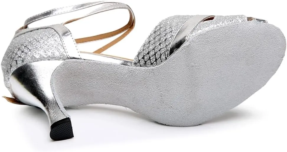 Women's Open Toe Latin Ballroom Dance Shoes Rumba Party Wedding Tango Dance Sandals QRX032
