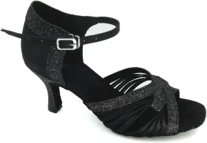 Women's Peep toe Sandals Latin Salsa Blackgo Practice Ballroom Dance Shoes with 2.75" Heel